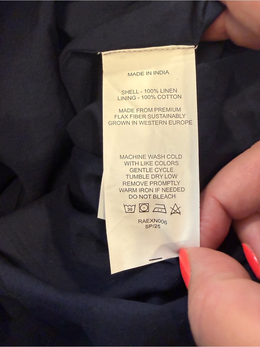 Quince Navy Blue 100% European Linen Mini Tank Dress - Picture 6 of 7